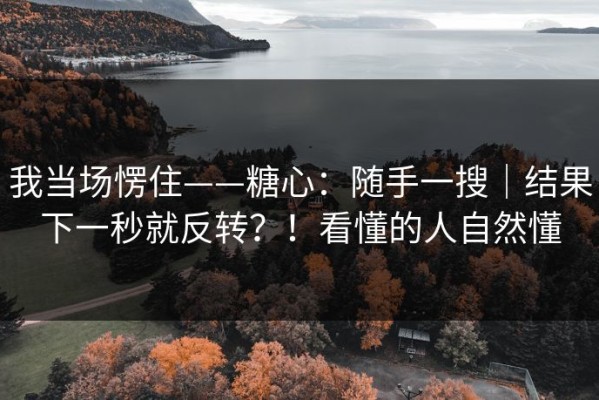 我当场愣住——糖心：随手一搜｜结果下一秒就反转？！看懂的人自然懂